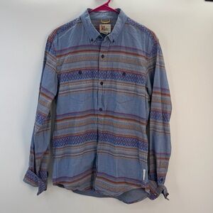Koto Aztec Stripe Button-Down Shirt — Men’s M
